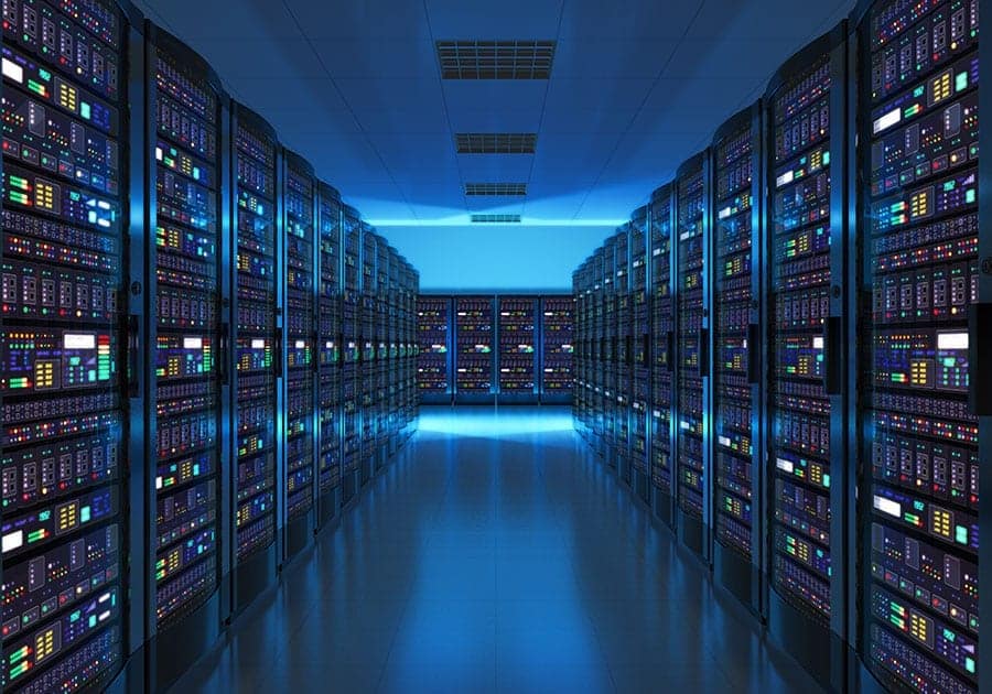 Una foto de los servidores de la computadora.